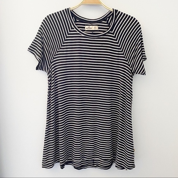 Hollister Black/white Striped Short Sleeves Tees - Picture 1 of 9